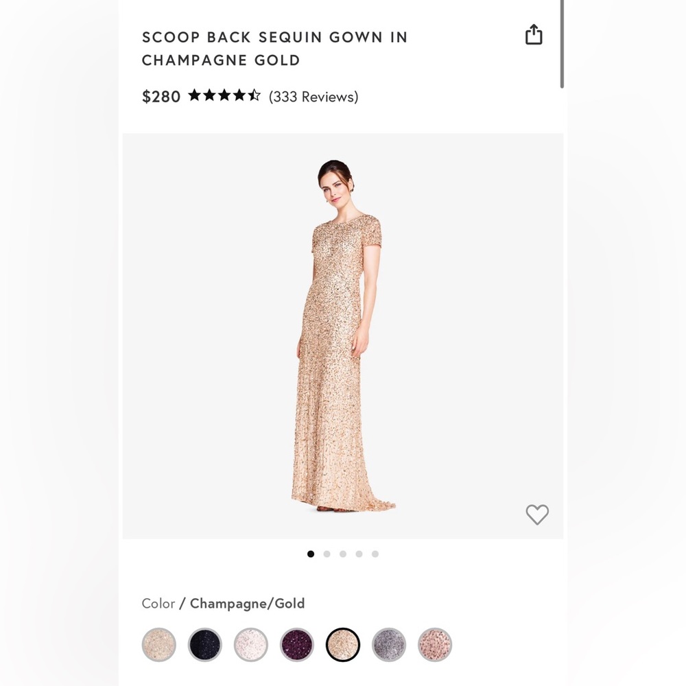 Adrianna Papell Bridesmaid Dress - Gold